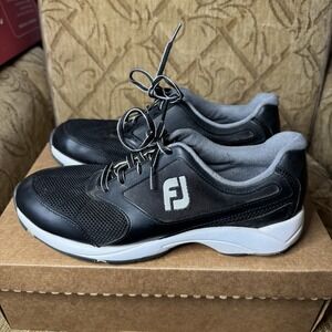 FootJoy FJ Golf Shoes Flexzone Spikeless Sneaker Black Athletic 56816 Men‎ Sz 9M